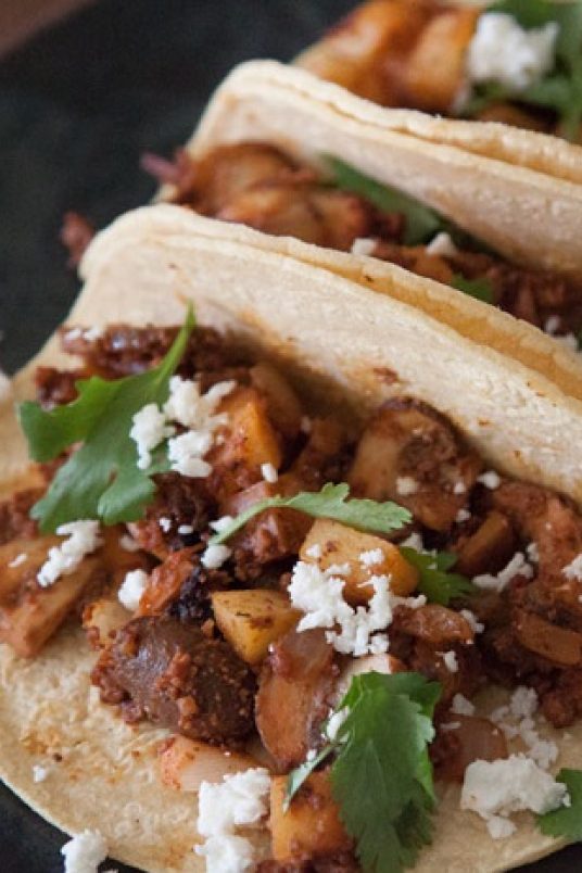 Mushroom, Potato and Chorizo Tacos | Mushroom Recipes