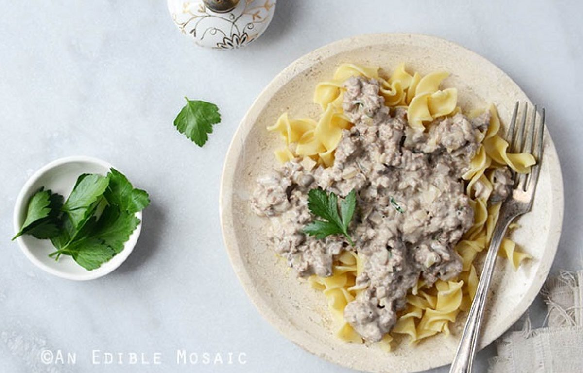 Quick Mushroom Beef Stroganoff Skillet Supper | Mushroom Recipes