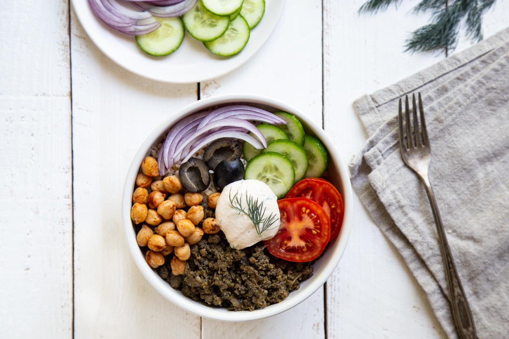 Blended Mushroom and Bison Shawarma Bowls | Mushroom Recipes